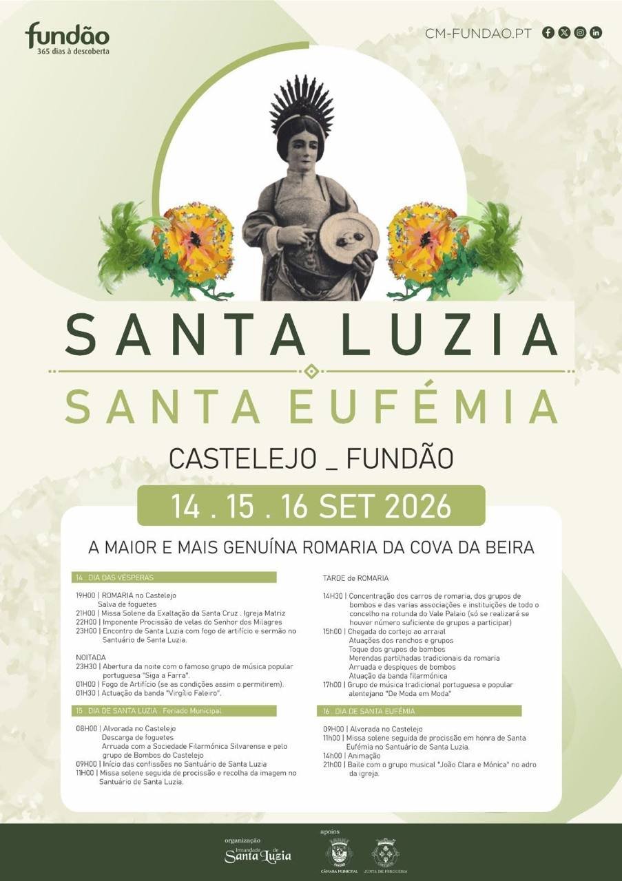 Cartaz Romaria de Santa Luzia e Santa Eufémia 2026 - Castelejo