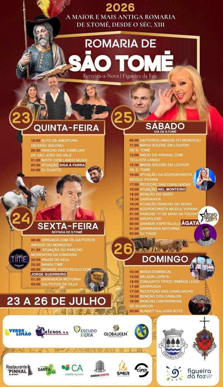 Cartaz Romaria de São Tomé 2026 - Ferreira-a-Nova