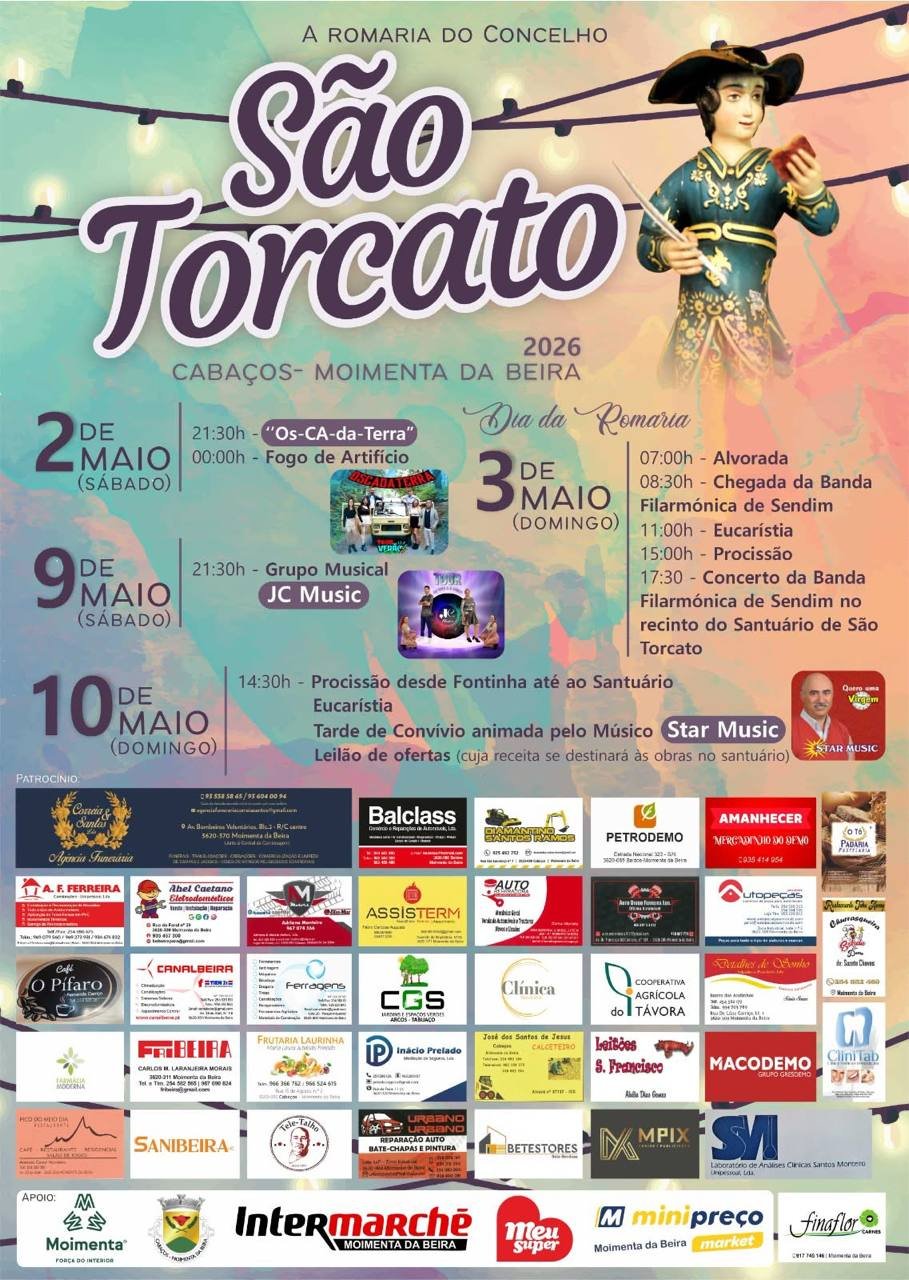 Cartaz Romaria de São Torcato 2026 - Moimenta da Beira