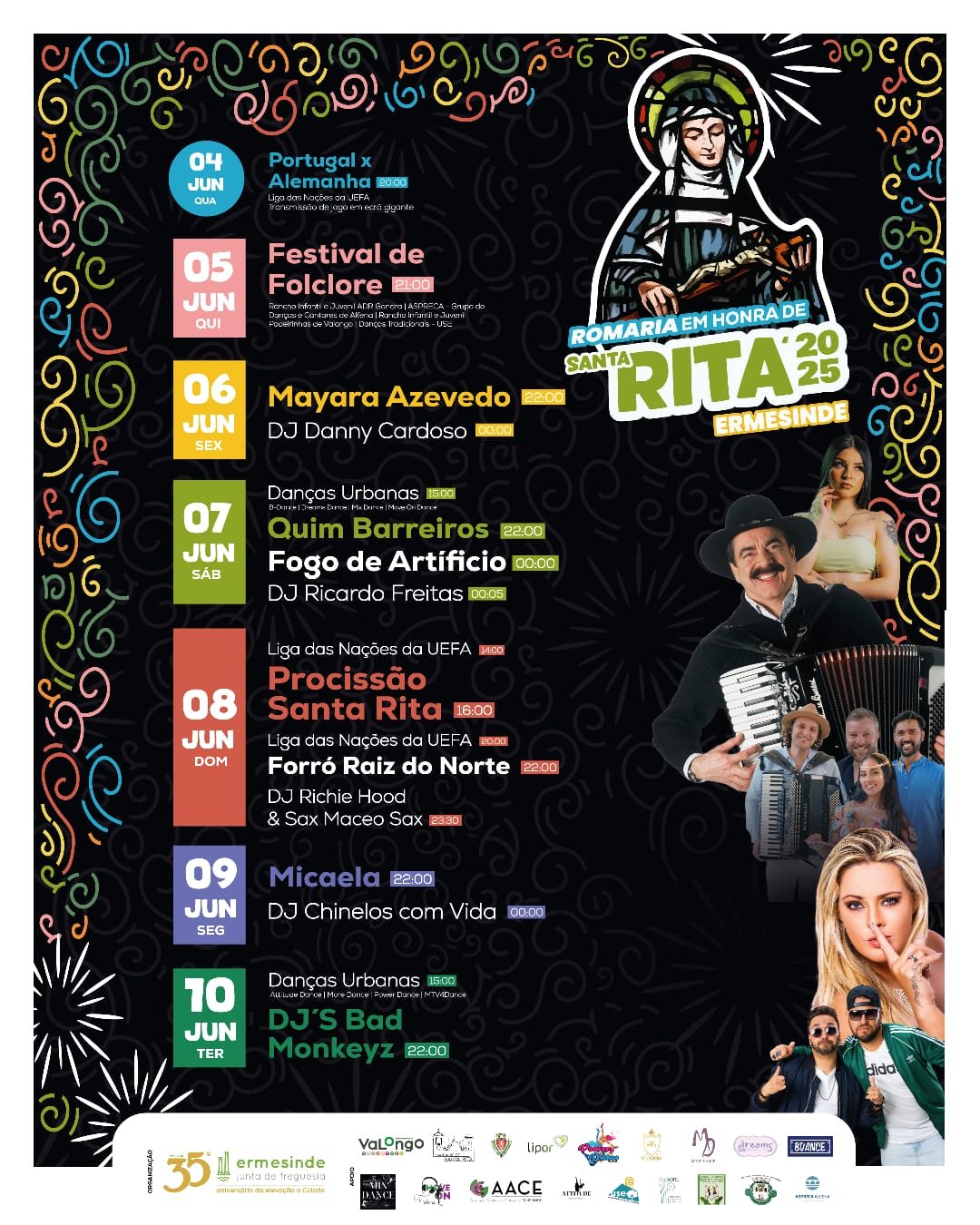 Cartaz Romaria em Honra de Santa Rita 2025 - Ermesinde