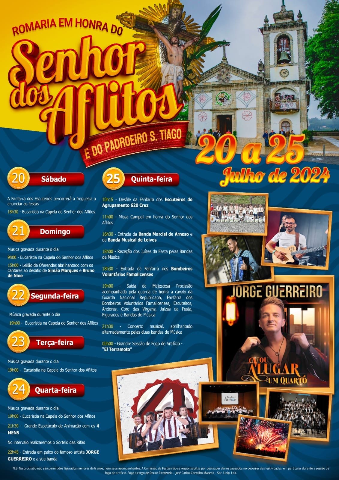 Cartaz Romaria em Honra do Senhor dos Aflitos 2024 - Famalicão