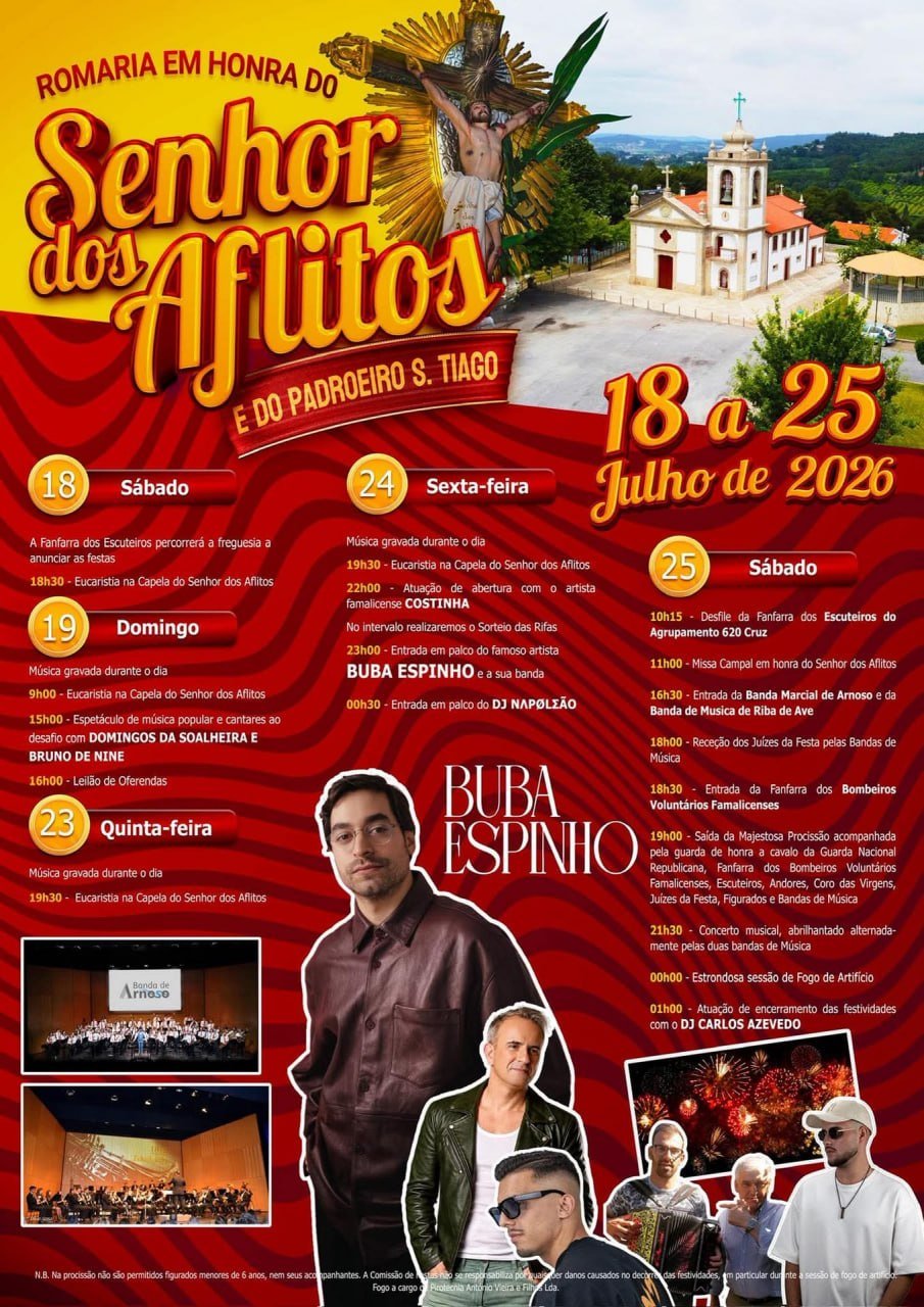 Cartaz Romaria em honra do Senhor dos Aflitos 2026 - Famalicão