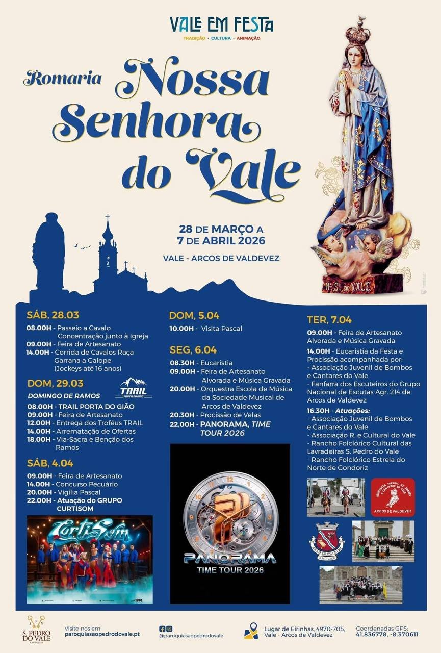 Cartaz Romaria Nossa Senhora do Vale 2026 - Vale