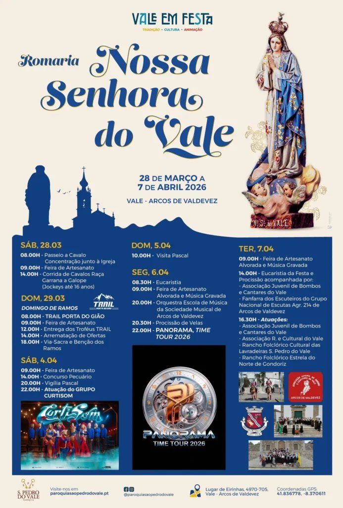 Cartaz Romaria Nossa Senhora do Vale 2026 - Vale