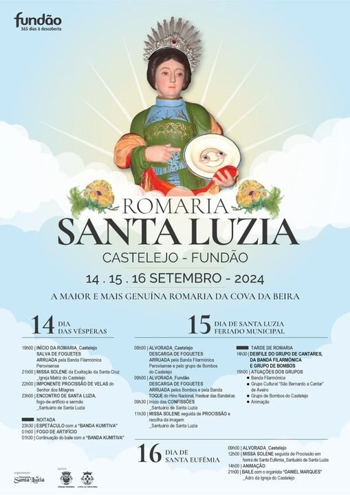 Cartaz Romaria Santa Luzia 2024 - Fundão