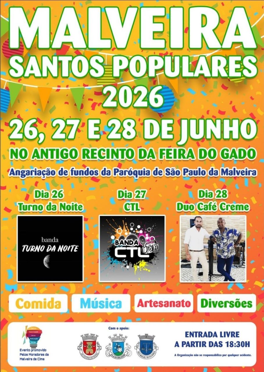 Cartaz Santos Populares 2026 - Malveira