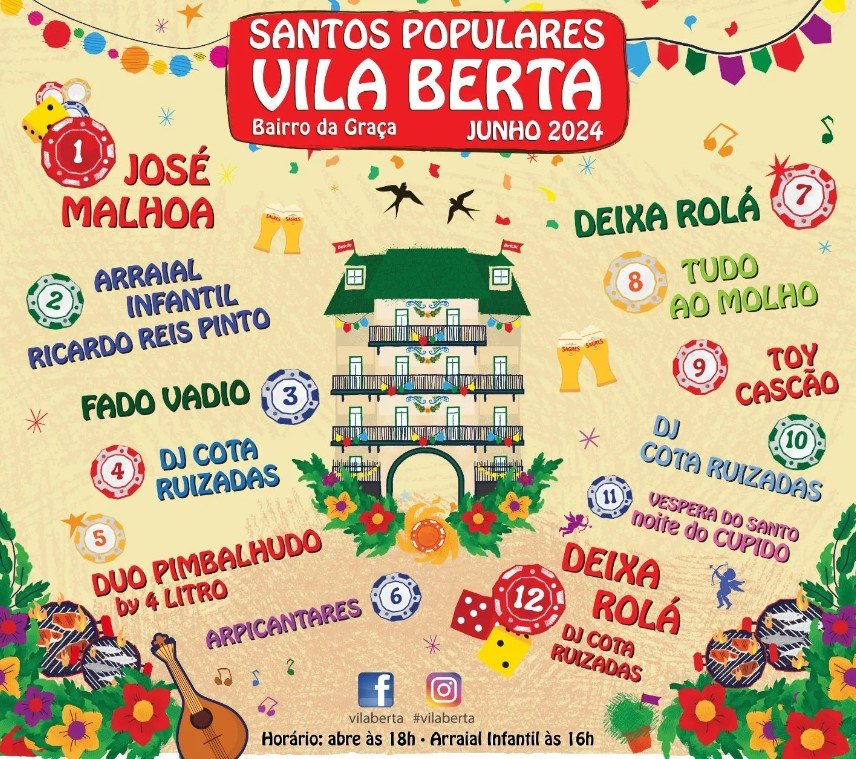 Cartaz Santos Populares Vila Berta 2024 - Lisboa