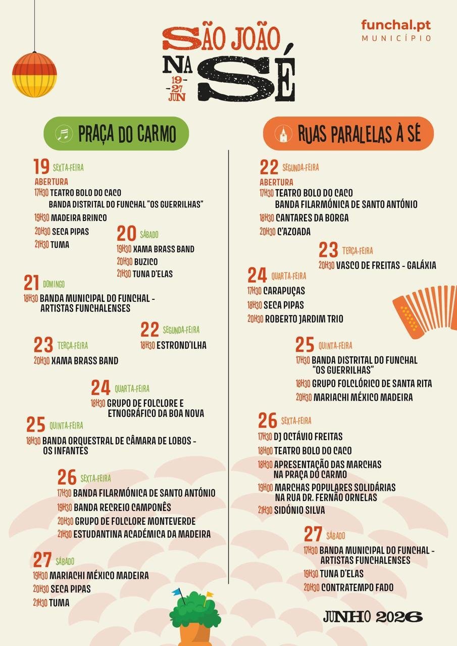 Cartaz São João na Sé 2026 - Funchal