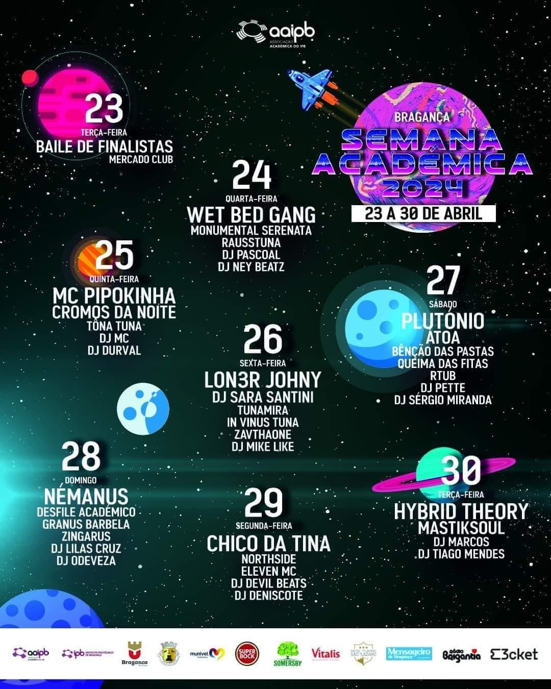 Cartaz Semana Académica de Bragança 2024