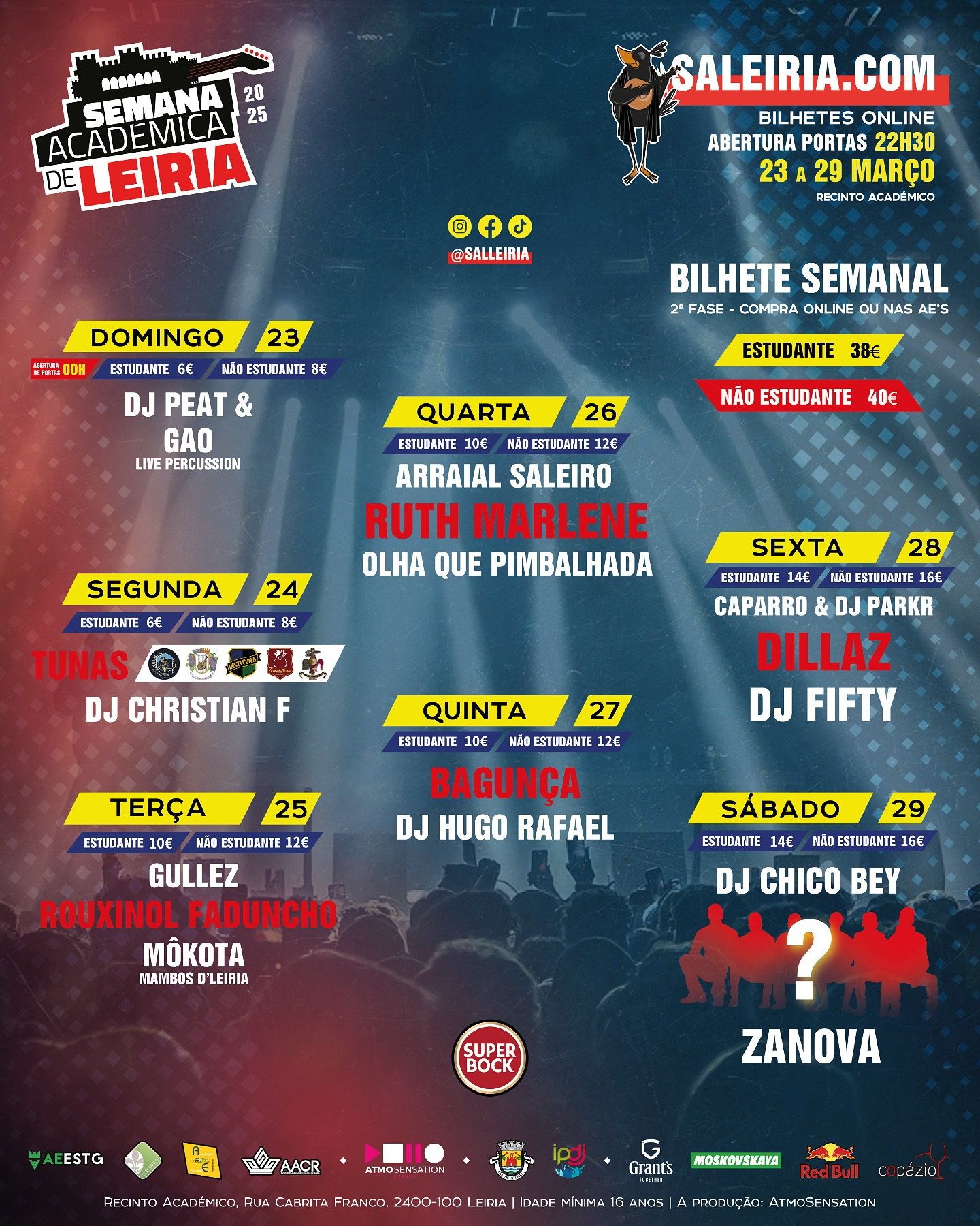 Cartaz Semana Académica de Leiria 2025 - Leiria