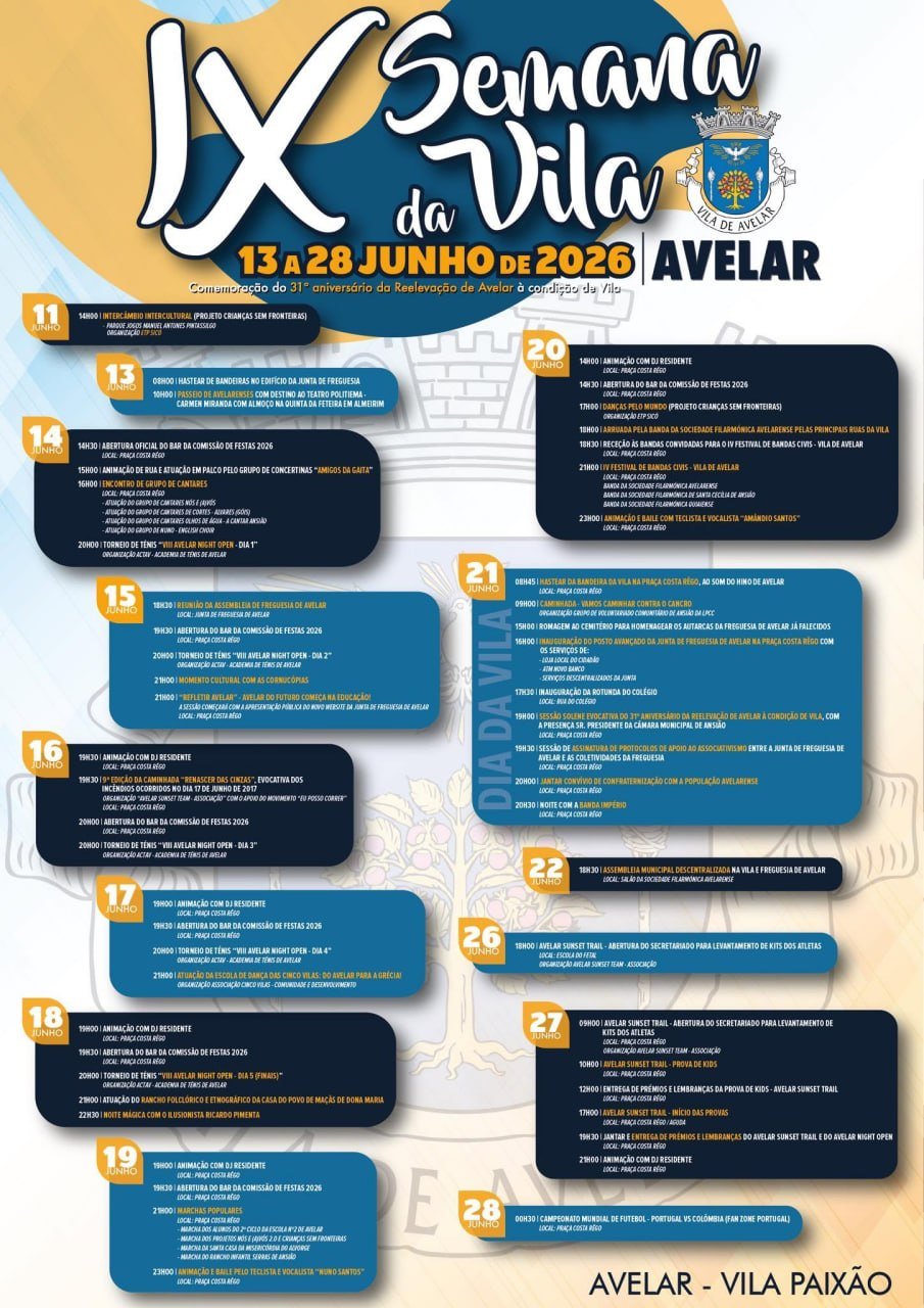 Cartaz Semana da Vila 2026 - Avelar