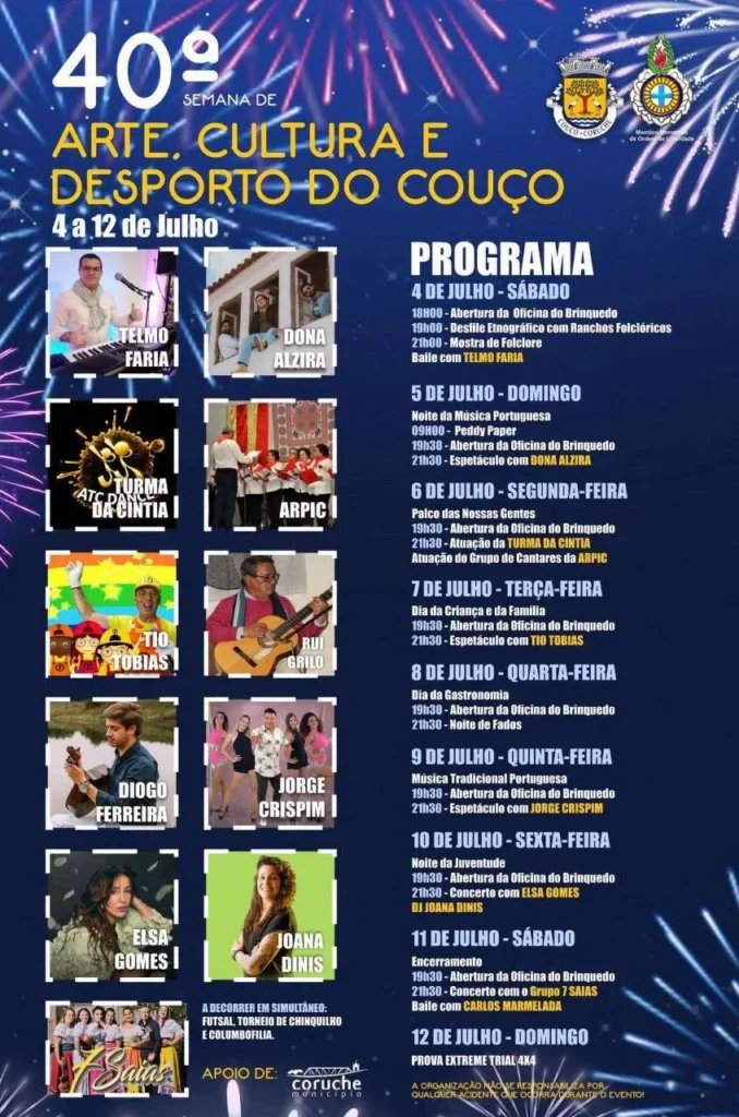 Cartaz Semana de Arte, Cultura e Desporto 2026 - Couço