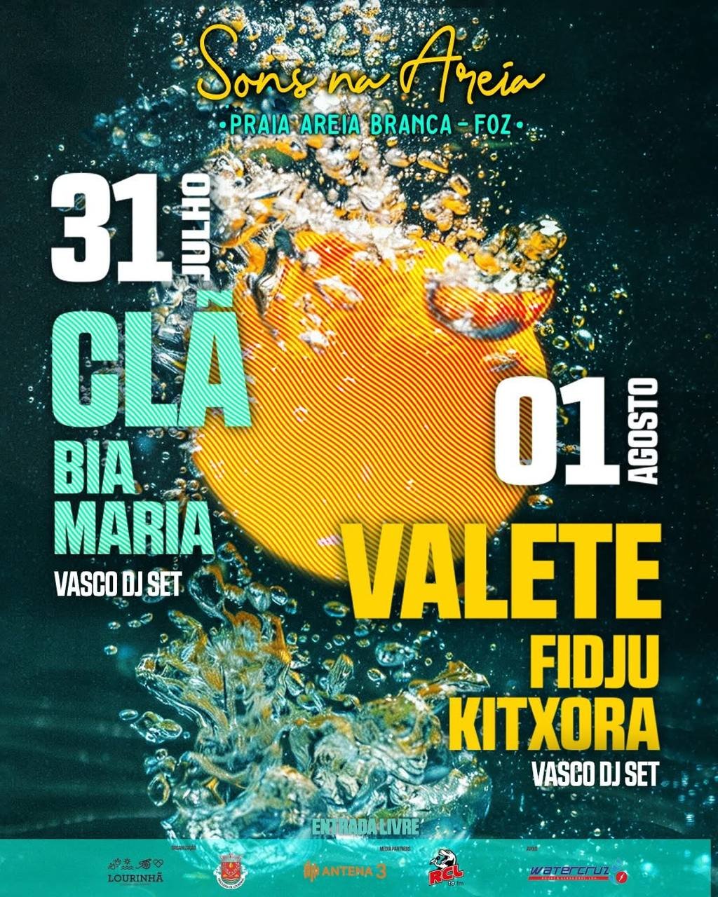Cartaz Sons na Areia 2026 - Praia Areia Branca