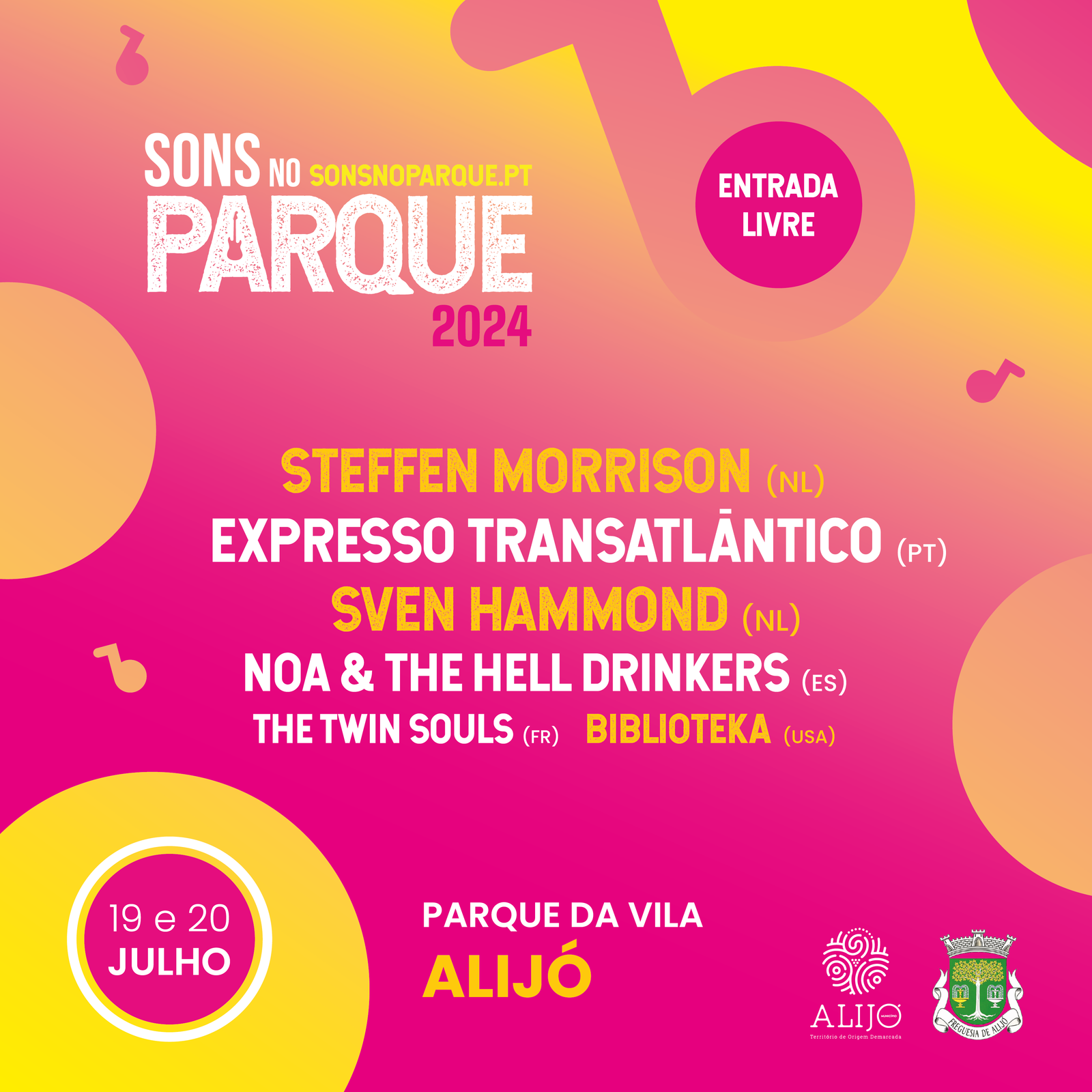 Cartaz Sons no Parque 2024 - Alijó