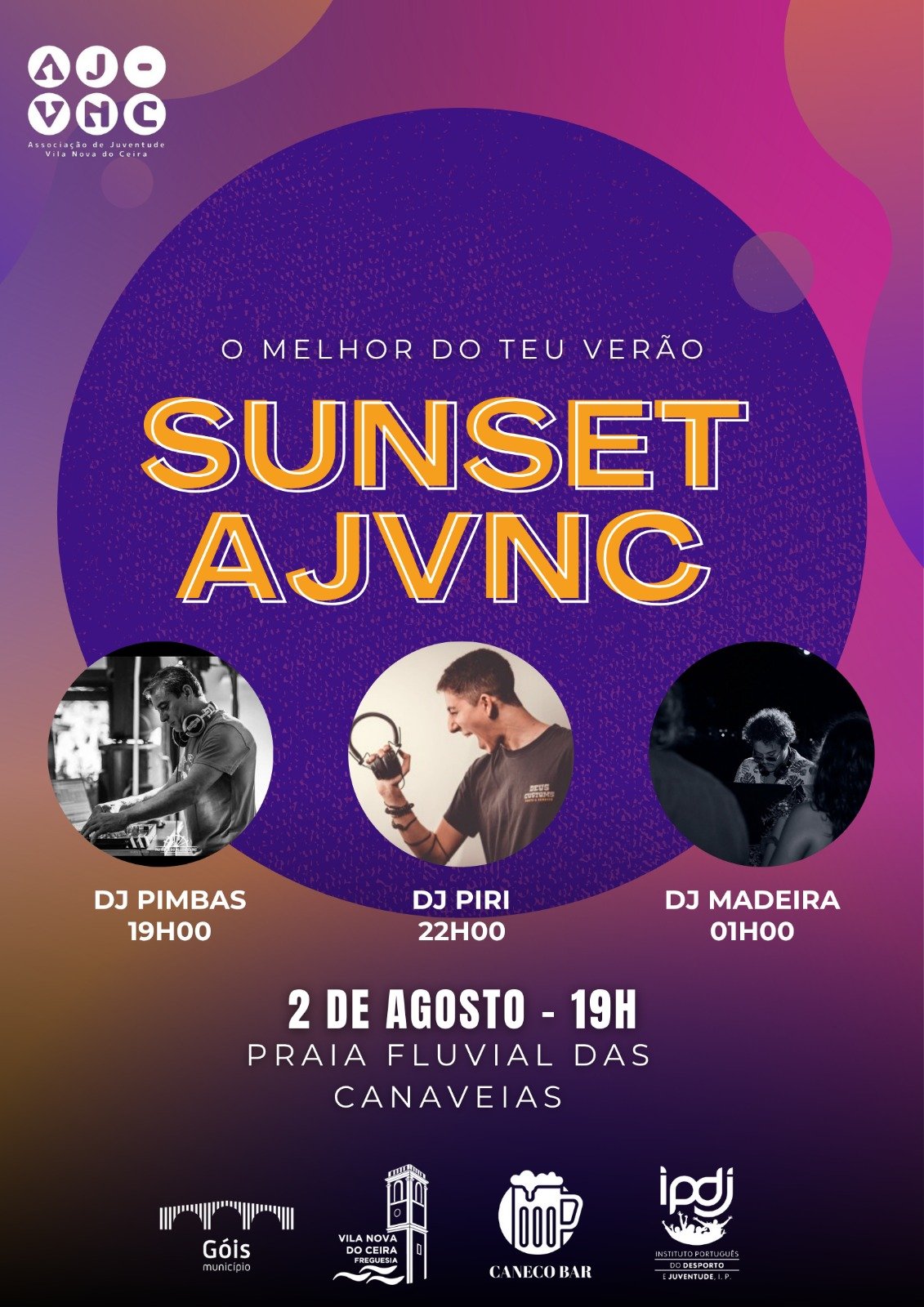 Cartaz Sunset AJVNC 2025 - Vila Nova do Ceira