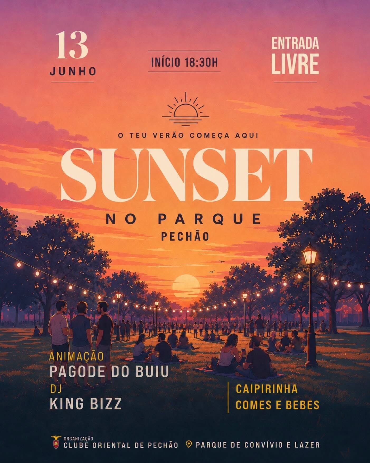 Cartaz Sunset no Parque 2026 - Pechão