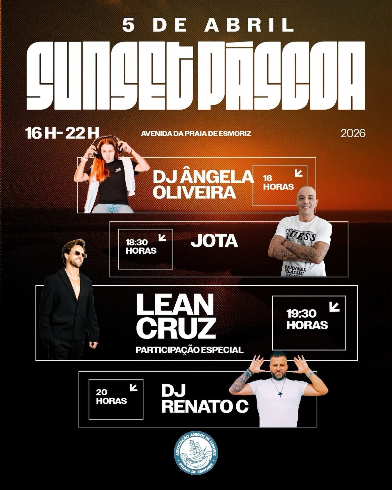 Cartaz Sunset Páscoa 2026 - Esmoriz