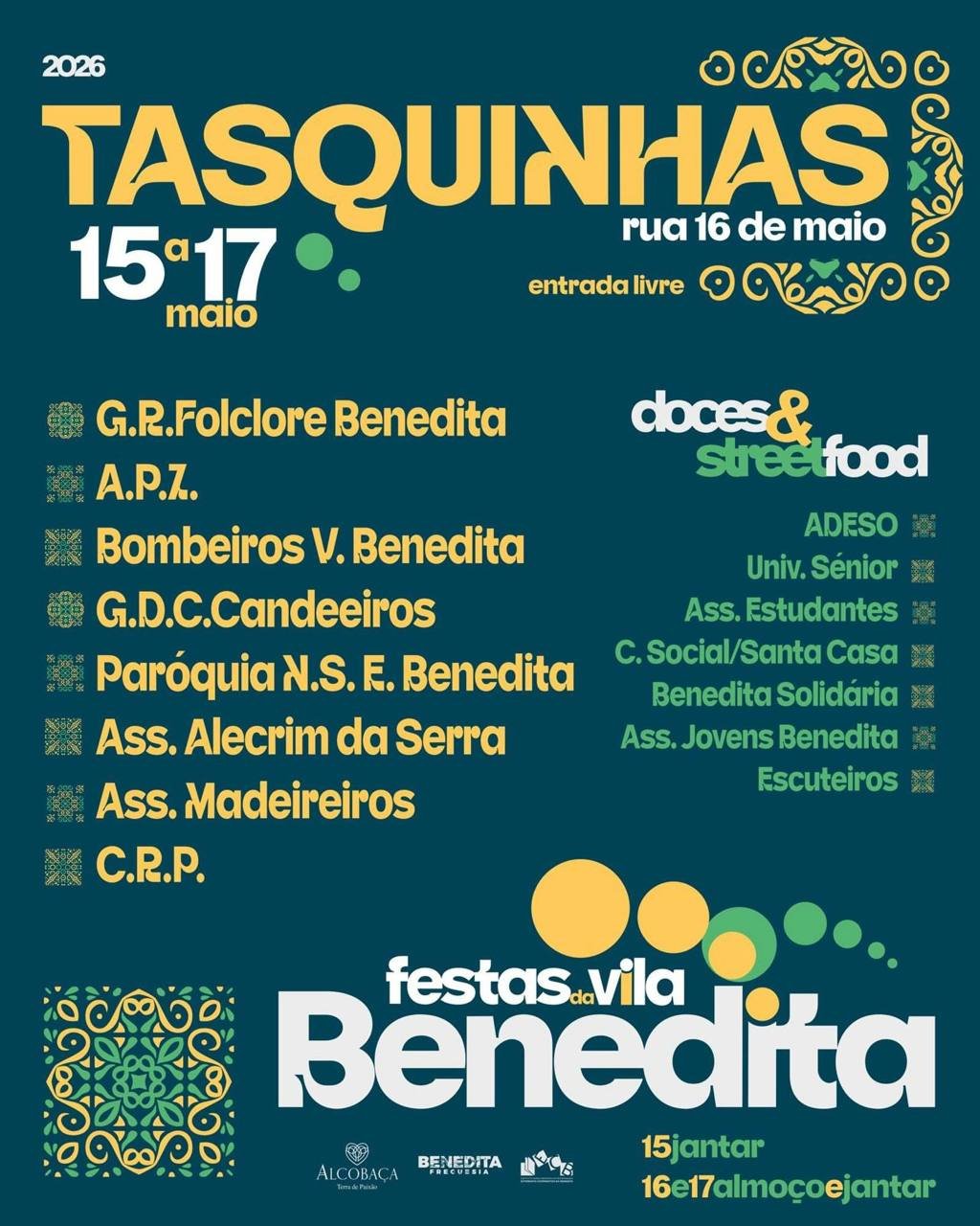 Cartaz Tasquinhas 2026 - Benedita
