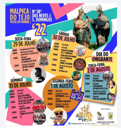 Cartaz Festas em honra de Nossa Senhora das Neves e São Domingos 2022