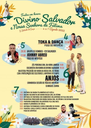 Cartaz Festas em Honra Divino Salvador e Nossa Senhora de Fátima 2022