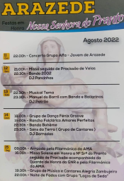 Cartaz Festas em Honra de N.ª SR.ª do Pranto 2022