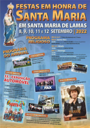 Cartaz Festas de Santa Maria Lamas 2022