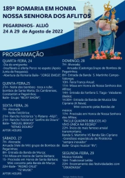 Cartaz Festas em honra de Nossa Senhora dos Aflitos 2022