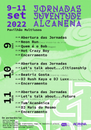 Cartaz Jornadas da Juventude Alcanena 2022