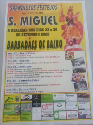 Cartaz Grandiosos Festejos em Honra de São Miguel 2022