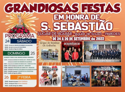 Cartaz Grandiosas Festas em Honra de S. Sebastião 2022