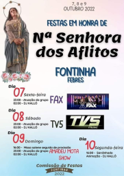 Cartaz Festas em Honra de Nª Senhora dos Aflitos 2022