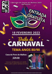 Cartaz Baile de Carnaval Malhou 2023