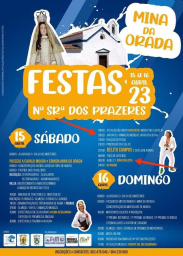 Cartaz Festas Nª Srª dos Prazeres 2023 - Mina da Orada