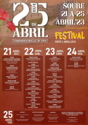 Cartaz 25 de Abril - Festival de Sopas e Arroz Doce 2023 - Soure