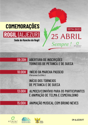 Cartaz Comemorações do 25 de Abril 2023 - Rogil