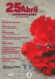 Cartaz Comemorações do 25 de Abril 2023 - Moscavide e Portela