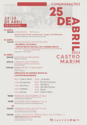 Cartaz Comemorações do 25 de Abril 2023 - Castro Marim