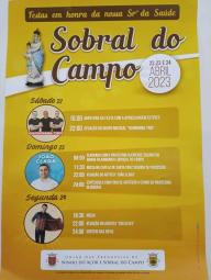Cartaz Festas em Honra da N. Sra. da Saúde 2023 - Sobral do campo