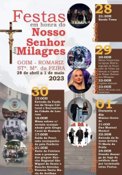 Cartaz Festa em honra do Nosso Senhor dos Milagres 2023 - Goim