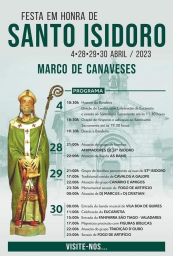 Cartaz Festas em honra de Santo Isidoro 2023 - Marco de Canaveses