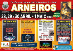 Cartaz Festa em Honra do Padroeiro São José 2023 - Arneiros
