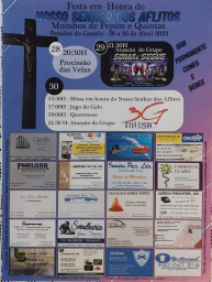 Cartaz Festa em honra do Nosso Senhor dos Aflitos 2023 - Moinhos de Pepim