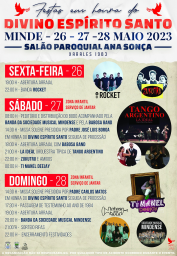 Cartaz Festas em Honra do Divino Espírito Santo 2023 - Minde