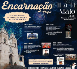 Cartaz Festas em Honra de Nossa Senhora da Encarnação 2023 - Mafra