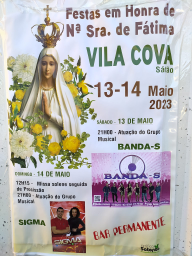 Cartaz Festas em Honra de Nossa Senhora de Fátima 2023 - Vila Cova