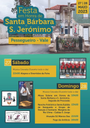 Cartaz Festa em Honra de Santa Bárbara e São Jerónimo 2023 - Vale
