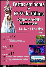 Cartaz Festas em Honra de Nossa Senhora de Fátima 2023 - Quinta da Gala