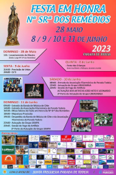 Cartaz Festa em Honra de Nossa Senhora dos Remédios 2023 - Parada de Todeia