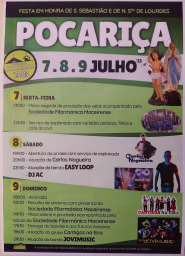 Cartaz Festa em Honra de São Sebastião e de Nossa Senhora de Lourdes 2023 - Pocariça