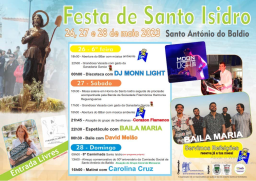 Cartaz Festa de Santo Isidro 2023 - Santo António do Baldio